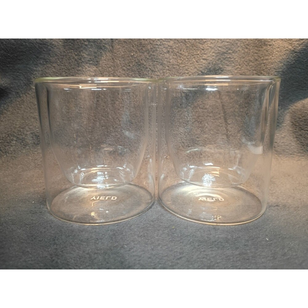 Set of 2 Yield Double Wall Borosilicate Glasses 6oz Insulated Coffee Tea Cups - Picture 3 of 13